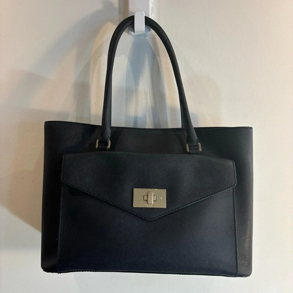 KATE SPADE Halsey Tote Leather Textured Large Exterior Pocket Shoulder Bag - Picture 2 of 15